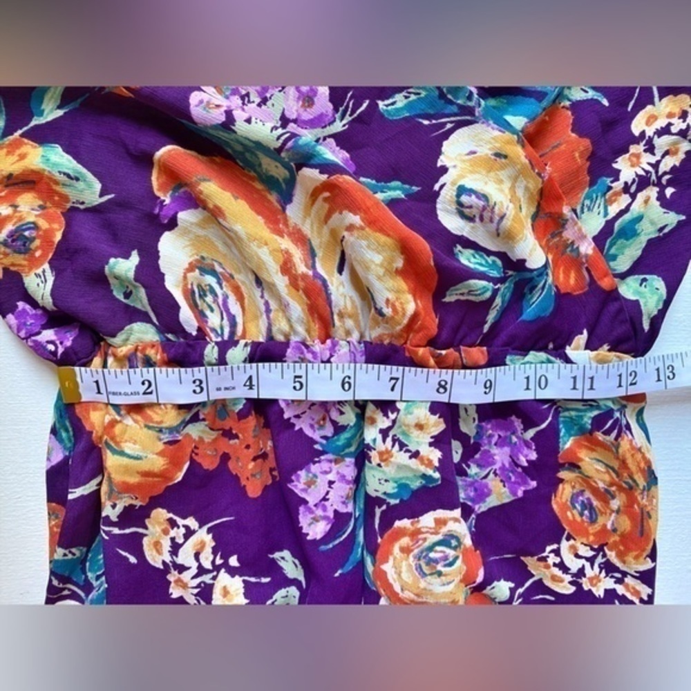 Everly Women Purple Floral Romper - Picture 9 of 13